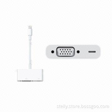 Original Lightning to VGA Adapter, Suitable for iPhone 5S/5C/5/iPad Mini/5/4/Touch5/Nano7